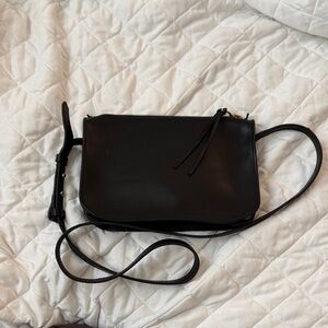 Madewell Black Leather Crossbody Bag